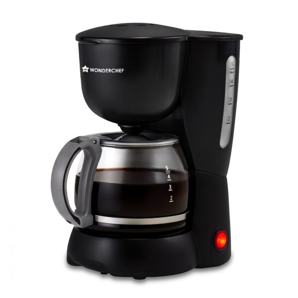 Veneto Brew Coffee Machine, 55W, 600 ml Borosilicate Glass Carafe Capacity, Brew 6 Cups at a Time, Keep-warm Mode, Anti-Drip System, 2-Yr Warranty, Black