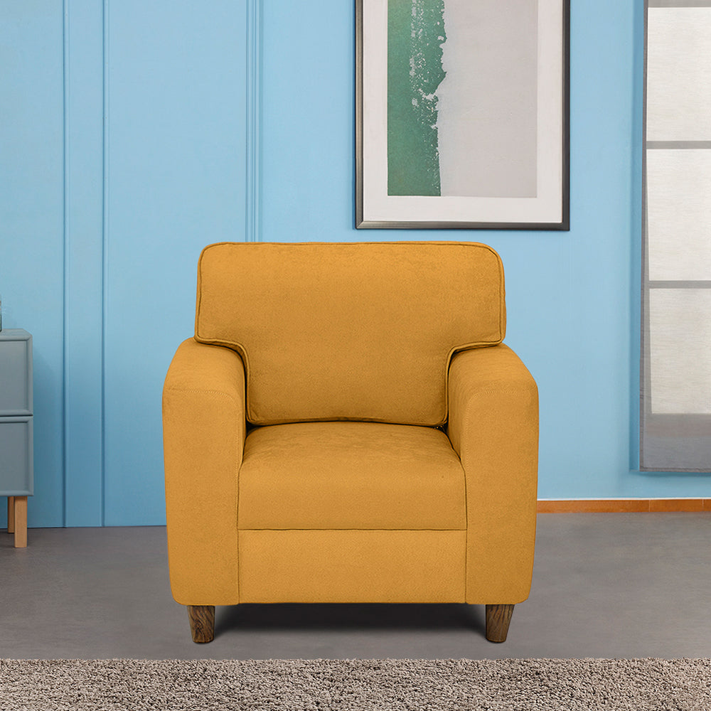 Utopia Yellow Fabric 1 seater sofa