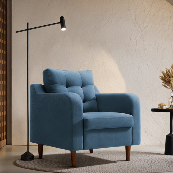 Ease Plus Blue Fabric 1 seater sofa