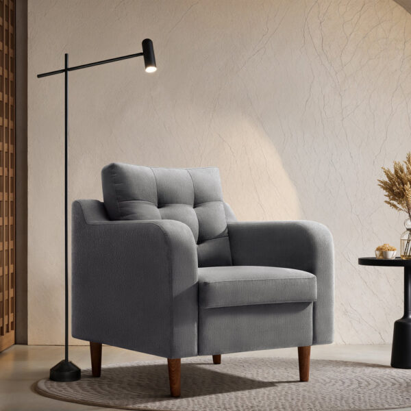 Ease Plus Grey Fabric 1 seater sofa