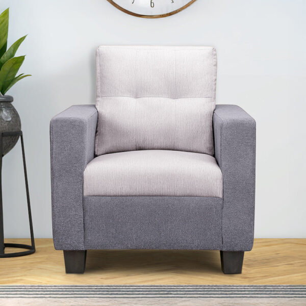 Ease Cool Grey Fabric 1 seater sofa
