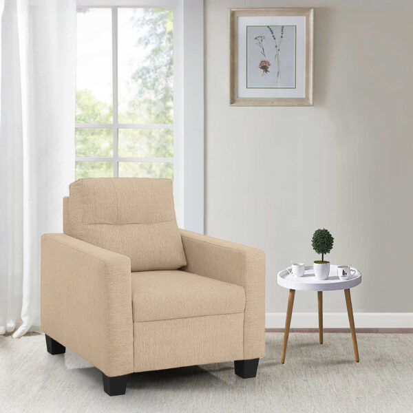 Ease Beige Fabric 1 seater sofa
