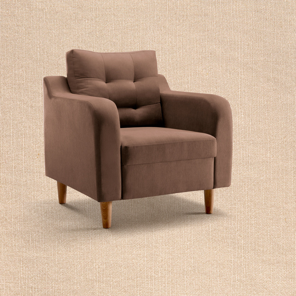 Ease Plus Brown Fabric 1 seater sofa - Image 3