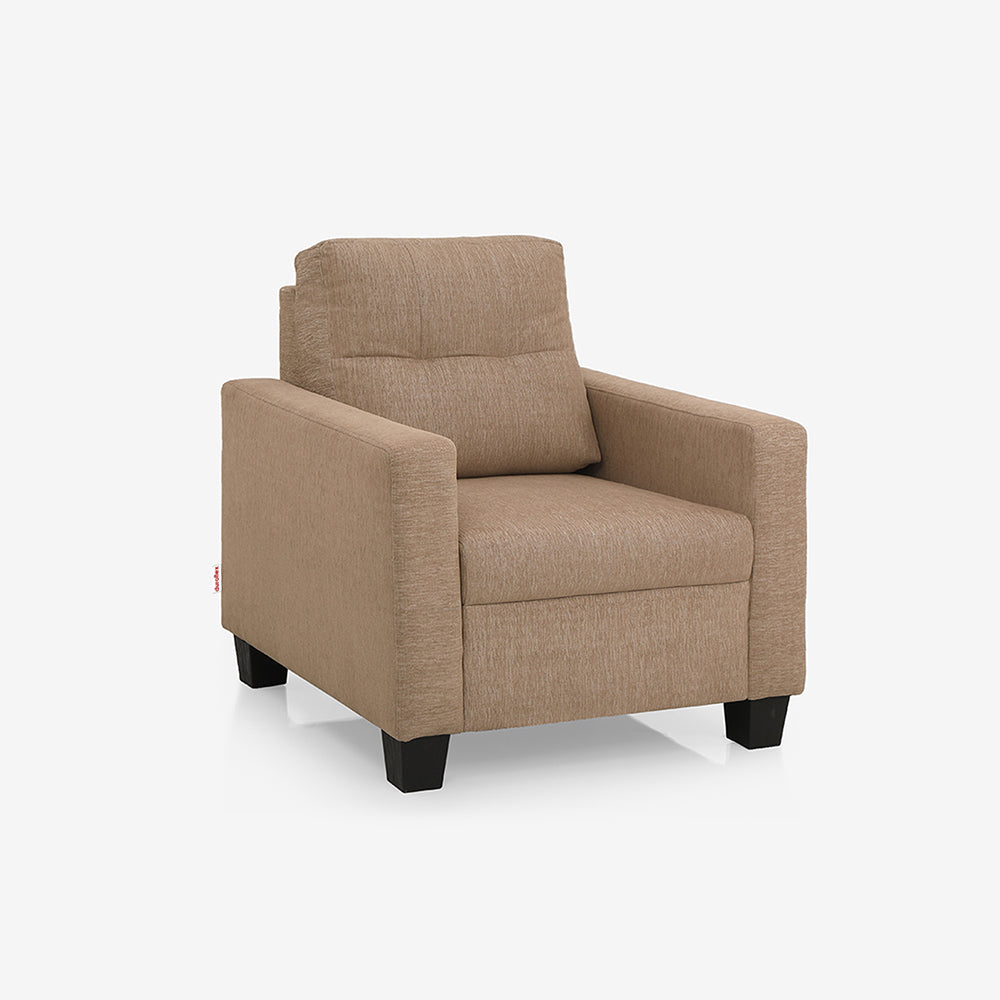 Ease Brown Fabric 1 seater sofa - Image 3
