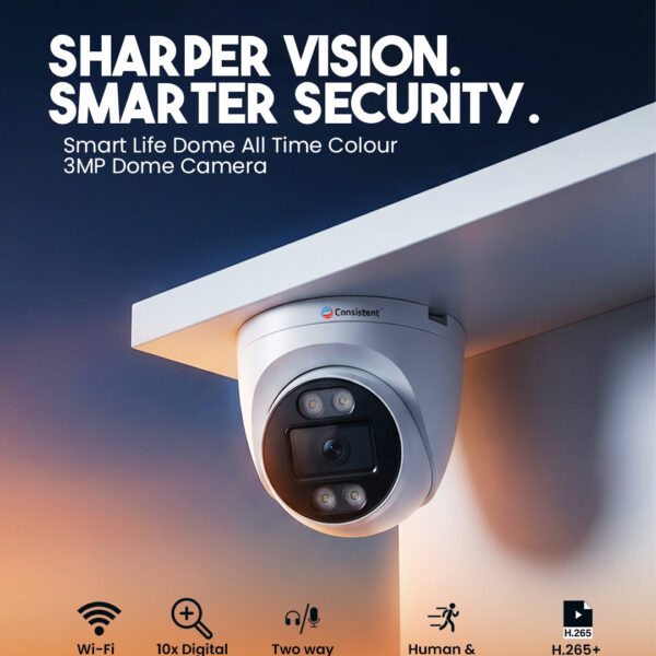 Consistent 3MP Smart Wi-Fi Dome CCTV Camera CEYE Series || CT-CM-DW3M