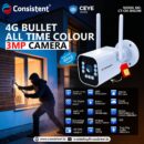 Consistent 4G 3MP CCTV Bullet Camera CEYE Series  | All Time Color | CT-CM-B4G3M