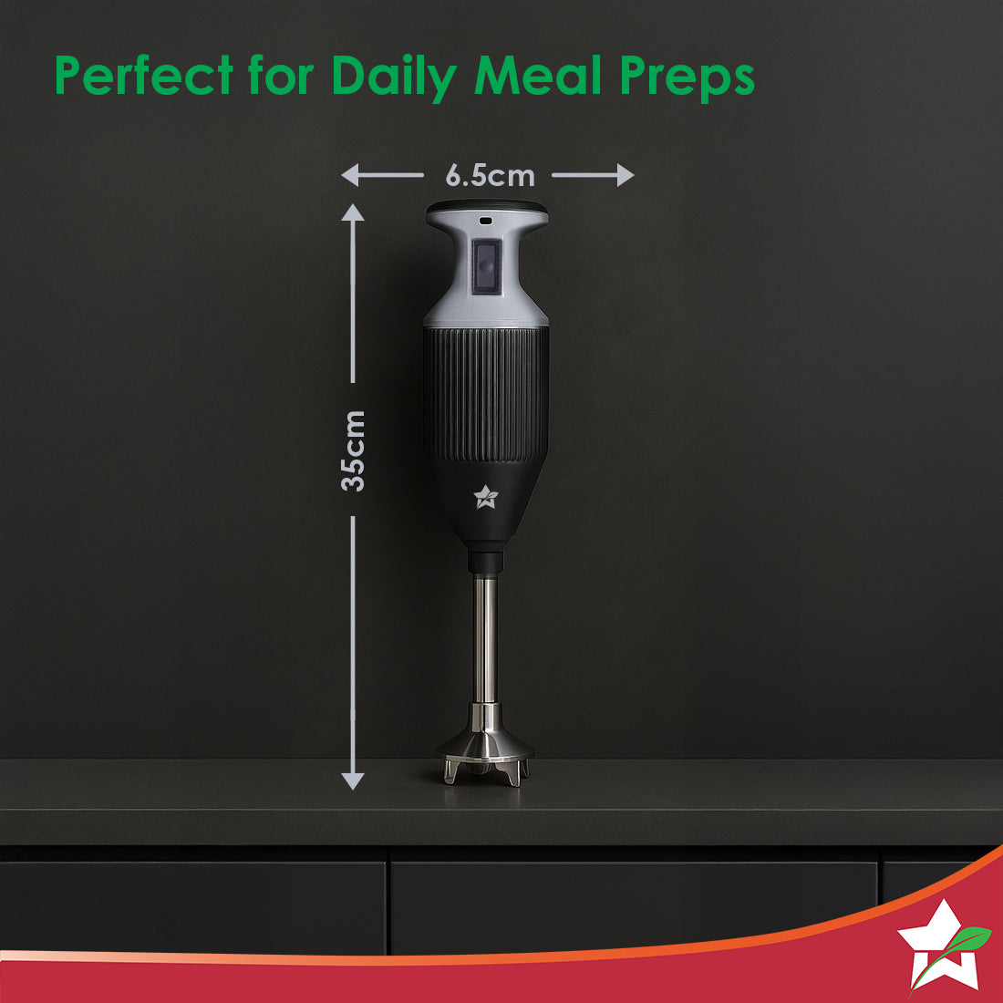 Prima Plus Electric 250W Hand Blender | Portable | Hot & Cold Blending | Food Grade SS Blades | 2 Speed Button | 3 Removable Blades for Blending, Whisking, Chopping | Make Puree, Baby Food, Soup, Smoothie | Wall Mount Holder | 2 Years Warranty | Black - Image 9