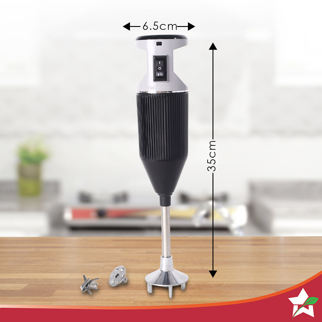 Prima Plus Electric 250W Hand Blender | Portable | Hot & Cold Blending | Food Grade SS Blades | 2 Speed Button | 3 Removable Blades for Blending, Whisking, Chopping | Make Puree, Baby Food, Soup, Smoothie | Wall Mount Holder | 2 Years Warranty | Black - Image 3