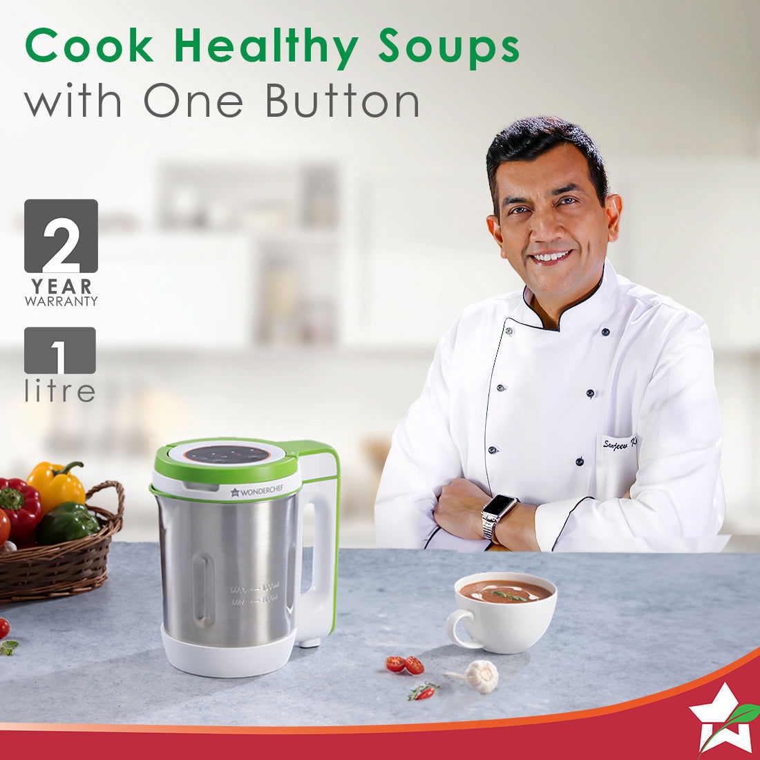 Soup Maker 1L, 800W, Green and Silver, Easy to use, - Image 3