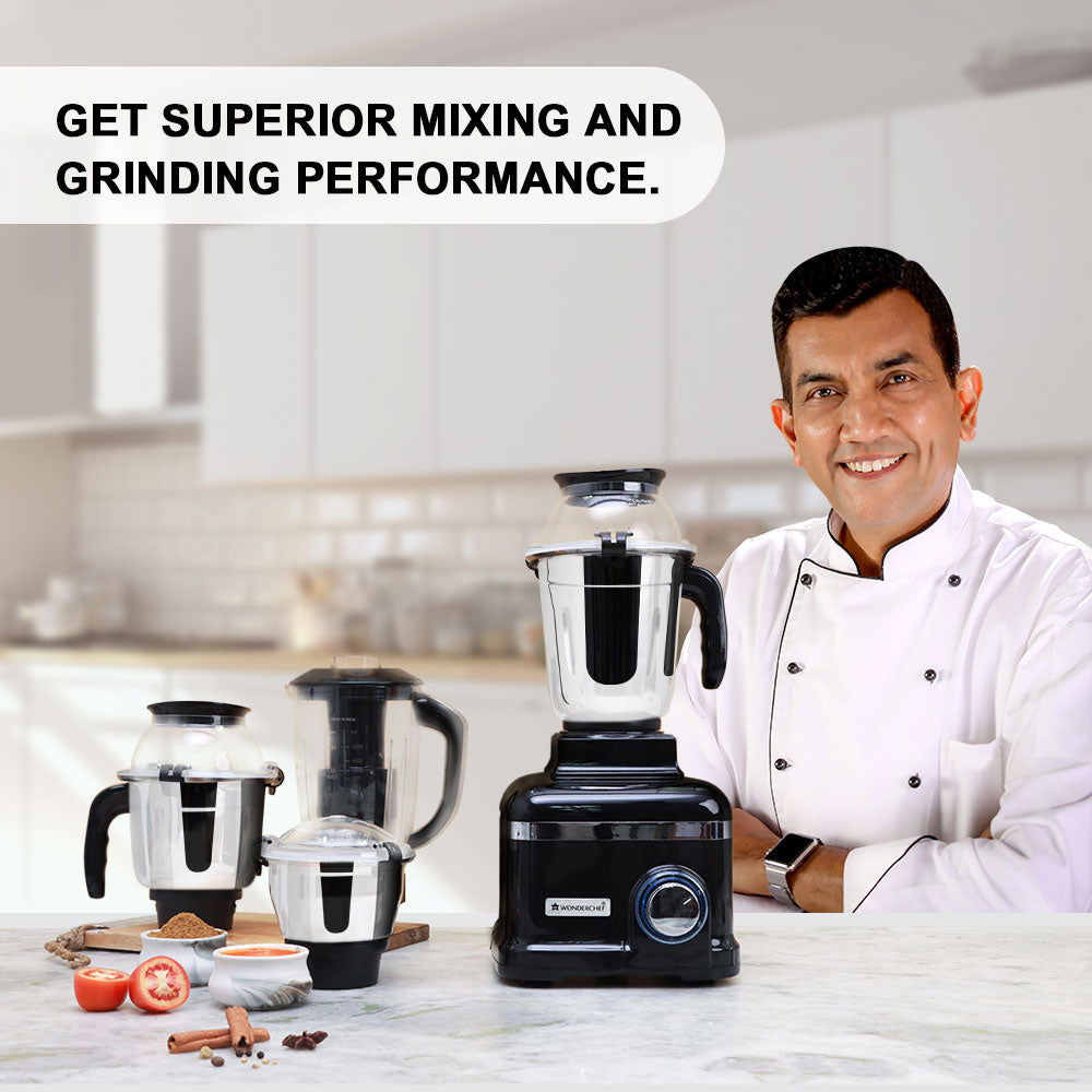 Sumo Black DLX Mixer Grinder with 4 Stainless Steel Jars, 1000 W in Black - Image 3