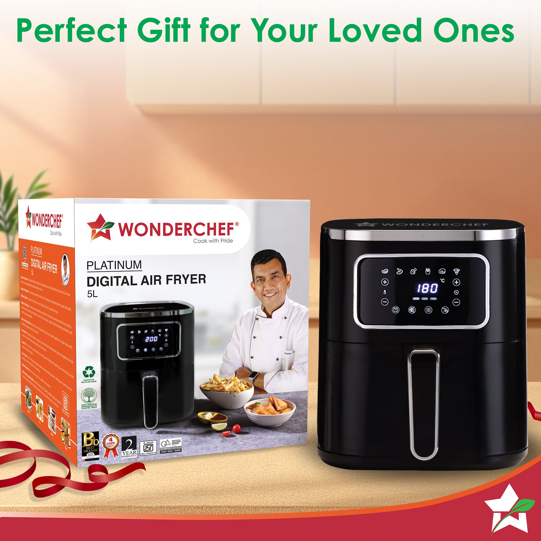 Platinum Digital Air Fryer | 5L | Rapid Air Technology | 7 Pre-Set Menu Options | Temperature and Time Control | Digital Interface | Chrome Finish | 2 Year Warranty - Image 9