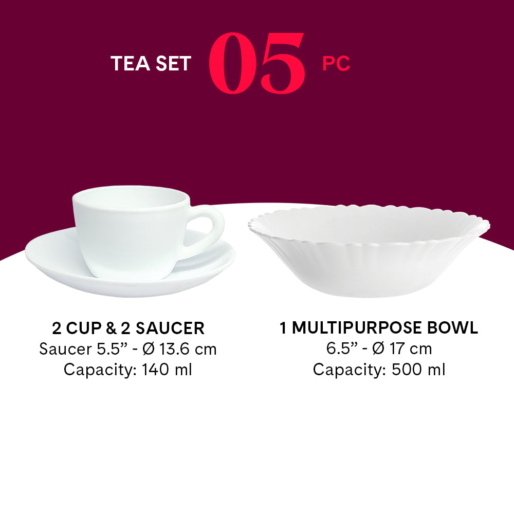 Larah Opalware Stargazer Snack Set With Mugs White - Image 3