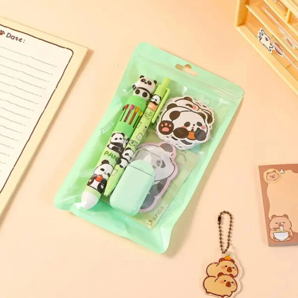 Cute Panda Stationery Gift Set | Pens, Stickers, Eraser & Notepad for Kids l Pack of 1