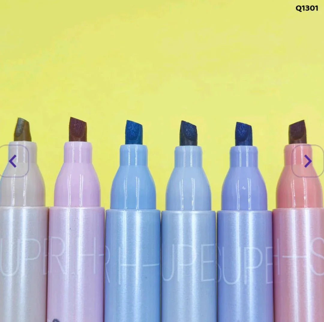 Pastel "Half Sugar" Highlighters - 6 Piece Set (Unique Shape) - Image 3