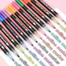 Double Line Outline Pen Set Metallic Colour  Magic Highlighter Marker Pen for Art Painting Writing School Supplies I Single Pen