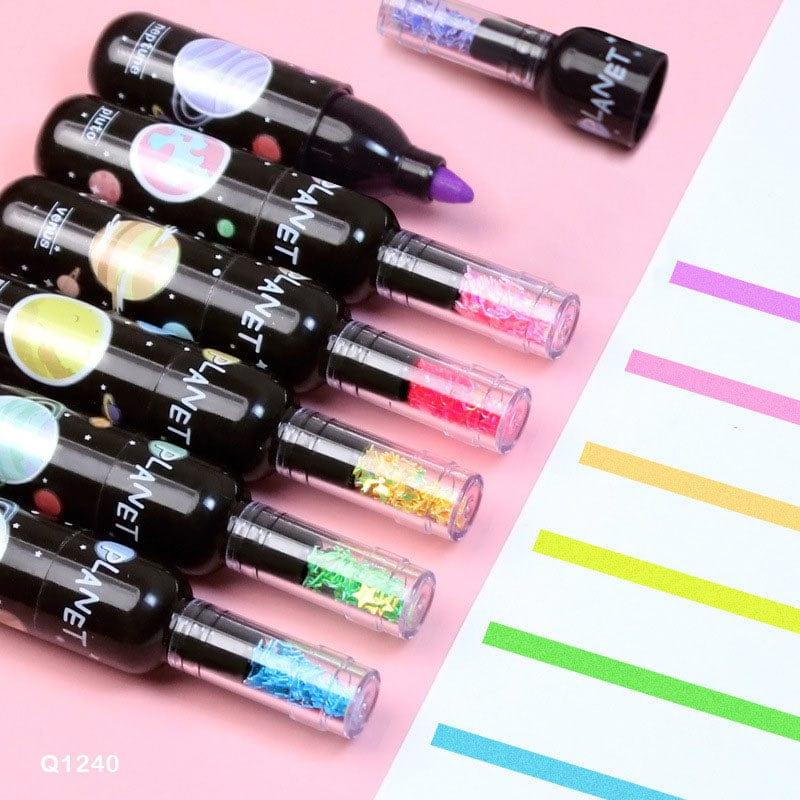 Planet Wine Bottle Highlighters - 6 Piece Set with Pouch - Image 2