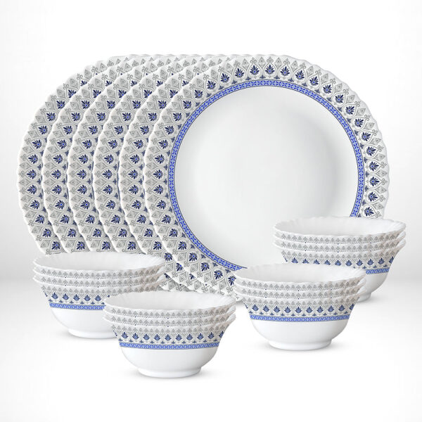 Larah Ocean Thali Set, 6 Plates + 12 Bowls