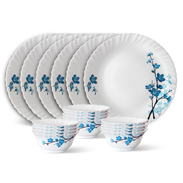Larah Mimosa Thali Set, 6 Plates + 12 Bowls